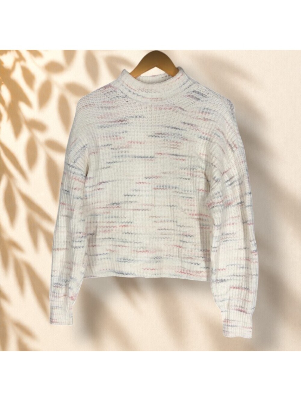 Old Navy Sweater Pullover Women S Small White Striped Knit Long Sleeve Soft Cozy